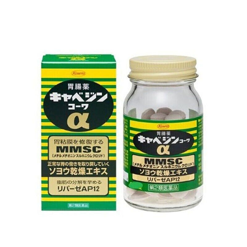 Authentic Japan KOWA Cabagin-A MMSC 300 tablets for stomach nourishment and stomach pain relief for adults, gastrointestinal discomfort and indigestion