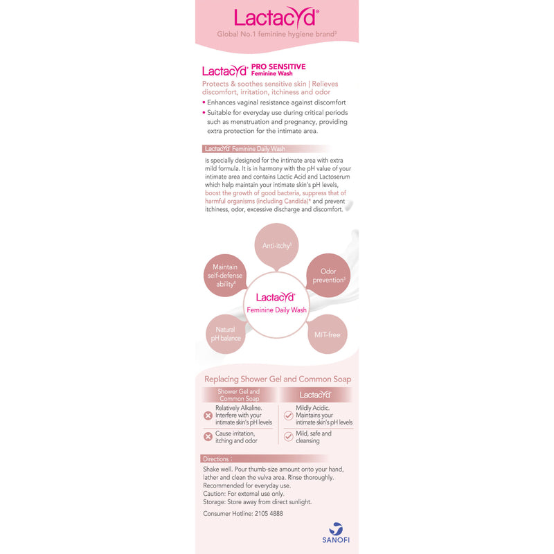 Lactacyd Pro Sensitive Feminine Wash 250ml