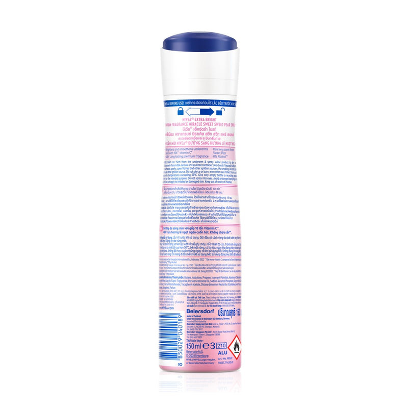 Nivea Extra Bright Miracle Sweet Premium Fragrance Spray 150ml