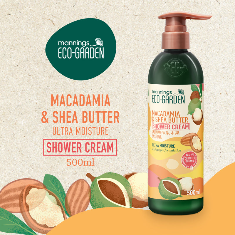 Mannings Eco-Garden Macadamia & Shea Butter Ultra Moisture Shower Cream 500ml
