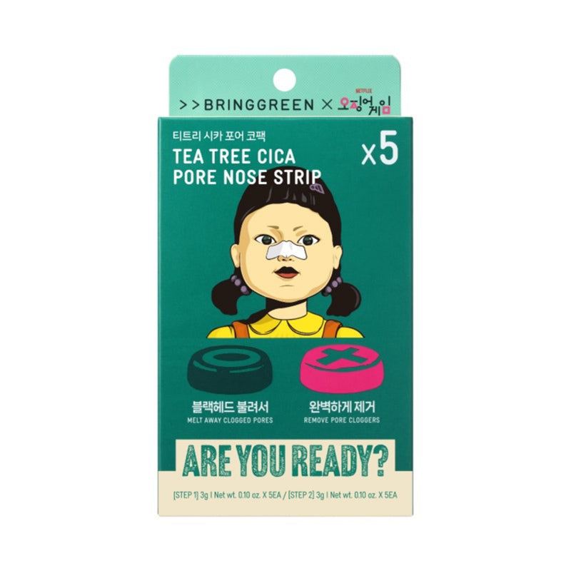 Bring Green Collaboration Netflix <SQUID GAME> Tea Tree Cica Pore Nose Pack 5pcs