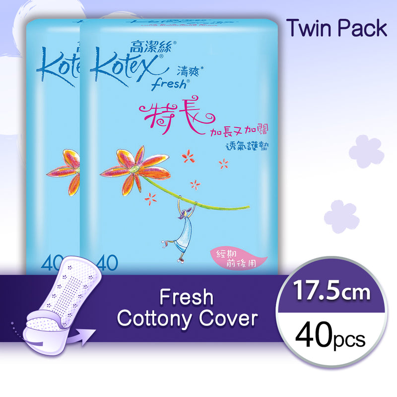Kotex Fresh Breathable Long Liner Twin Pack 40pcs x 2 Bags