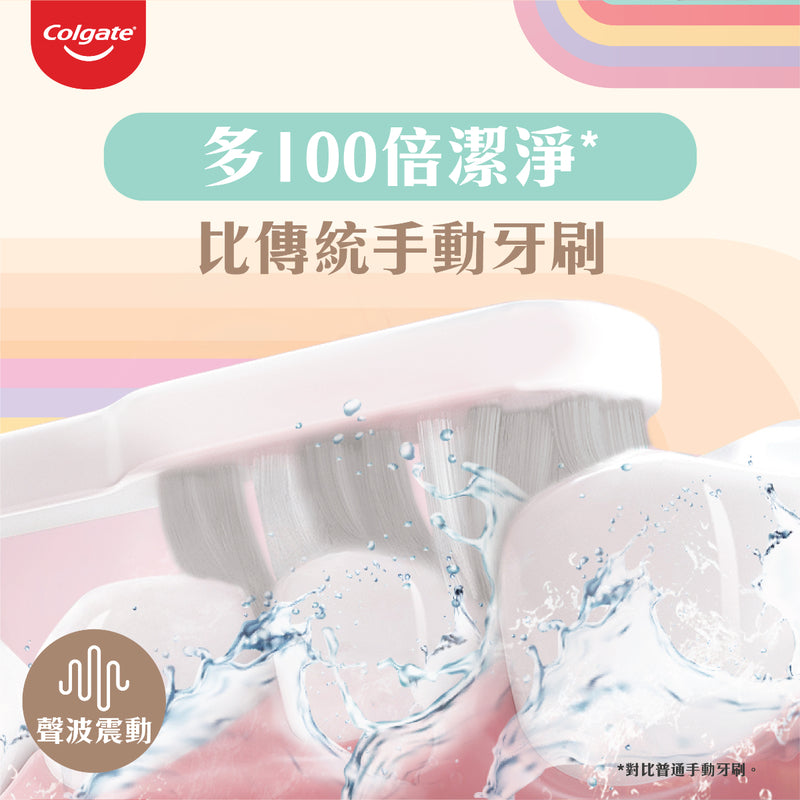 Colgate Pulse Sonic Electric Toothbrush 1pc + Refill 2pcs (Pink)