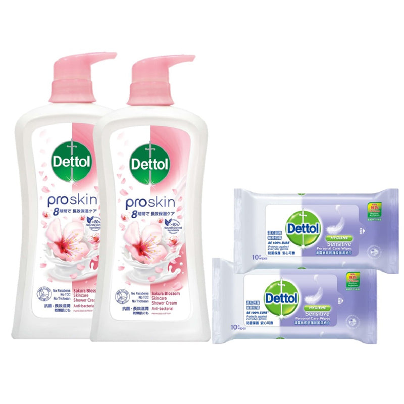 Dettol ProSkin Sakura Blossom Skincare Shower Cream 950g x 2 Bottles