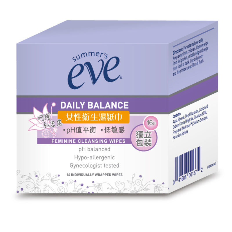Summer’s Eve Feminine Cleansing Wipes 16s