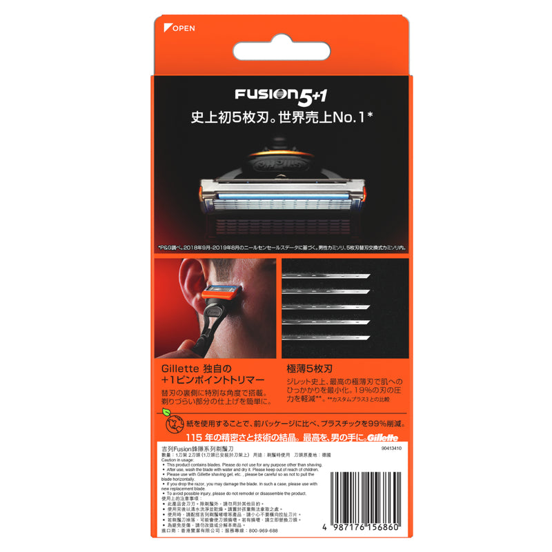 Gillette Fusion Manual Razor 1pc + Blades 2pcs