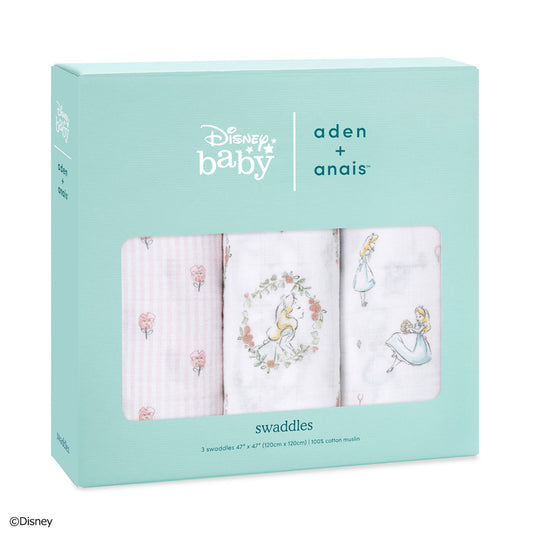 Aden+Anais Essential Swaddle (Disney Alice In Wonderland) 3pcs