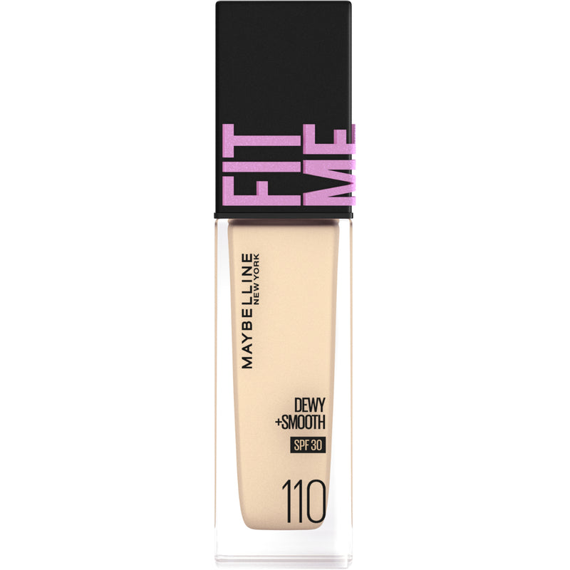 Maybelline Fit Me Dewy + Smooth Liquid Foundation 110 Porcelain -  [ Hydrates with SPF30 ] 30ml