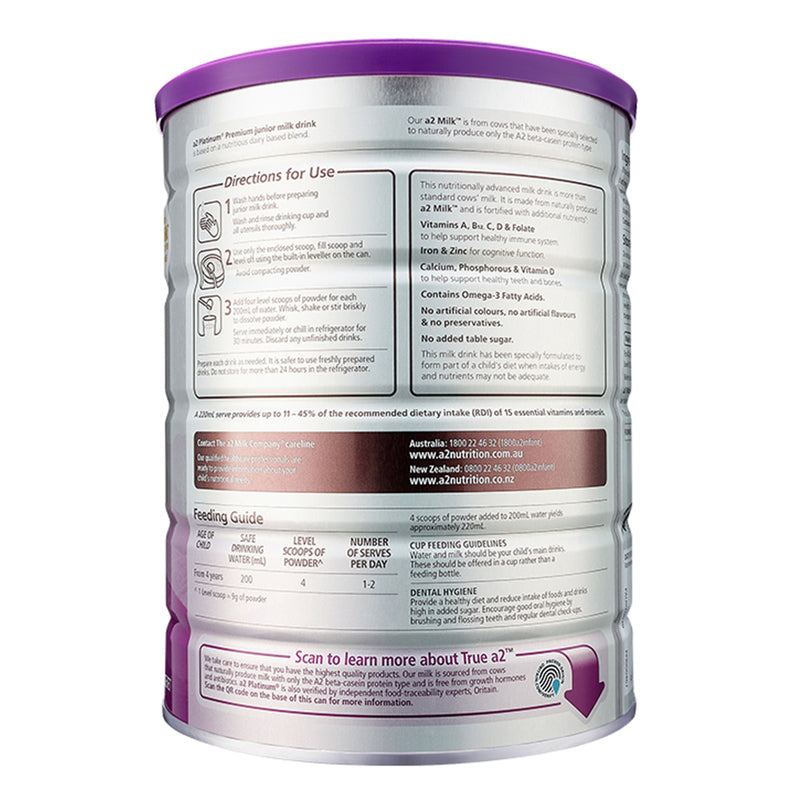 a2 Platinum Premium Junior Milk Drink Stage 4 900g
