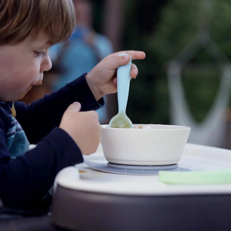 Miniware First Bite Set - Pla Cereal Suction Bowl (Vanilla + Aqua) 1pc