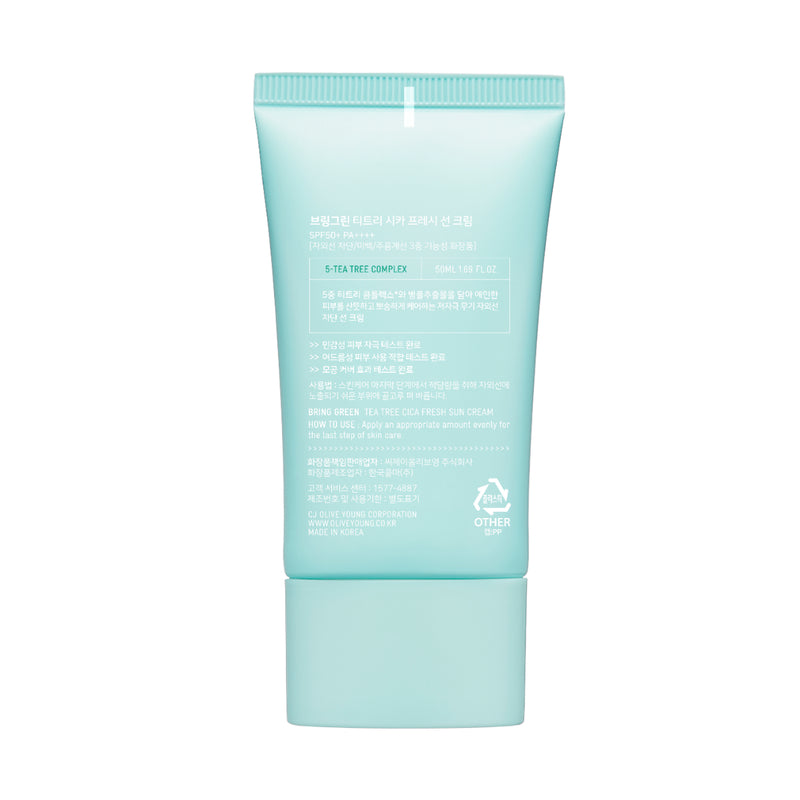 Bring Green Tea Tree Cica Fresh Sun Cream SPF50+ PA++++ 50ml