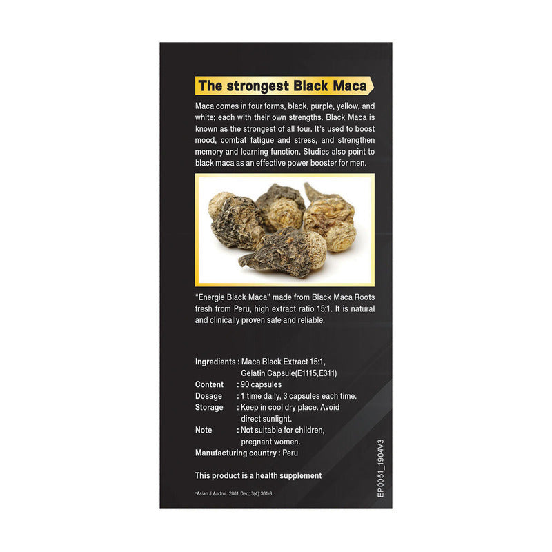 Energie Black Maca 90pcs