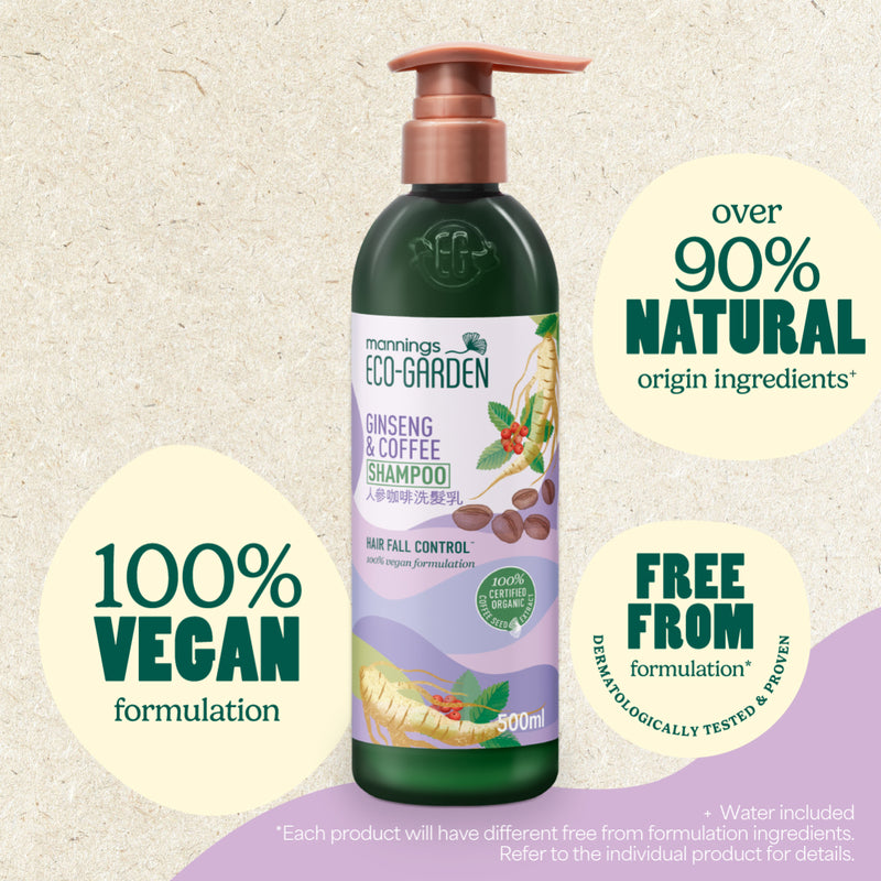 Mannings Eco-Garden Ginseng & Coffee Hair Fall Control Shampoo 500ml
