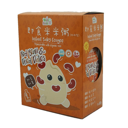 Baby Basic Instant Baby Congee - Squeeze with organic rice (Red Bean & Dried Dates) 120g  x 4pcs