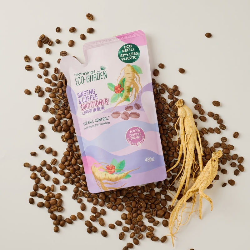 Mannings Eco-Garden Ginseng & Coffee Hair Fall Control Conditioner (Refill) 450ml