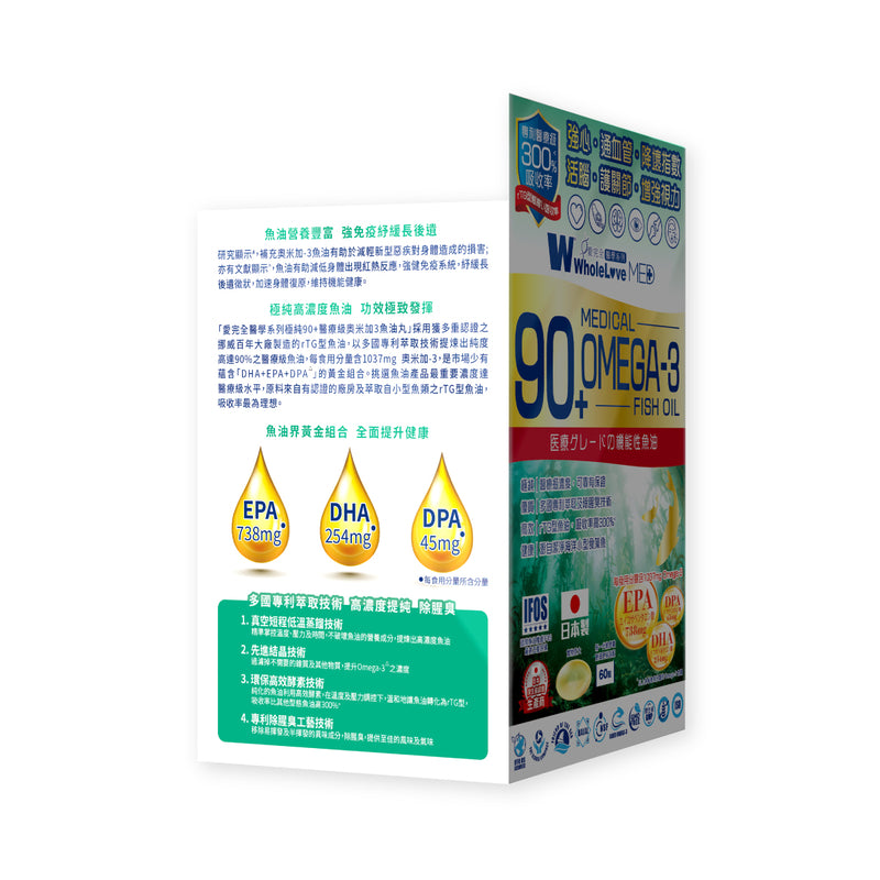 WholeLove MED 90+ Medical Omega-3 Fish Oil 60pcs