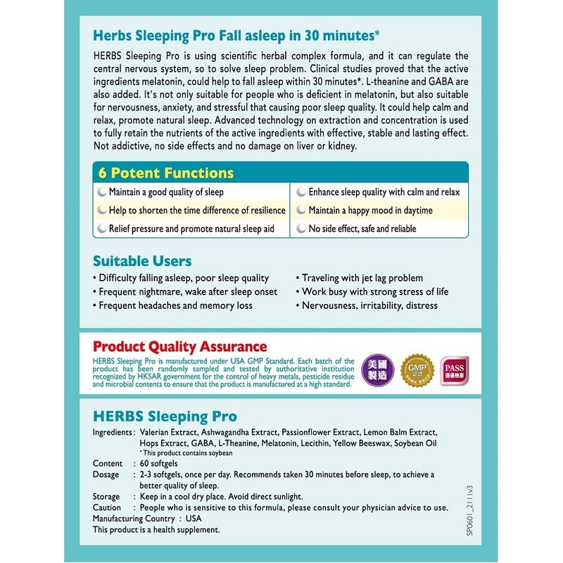 Herbs Generation Sleeping Pro 60pcs
