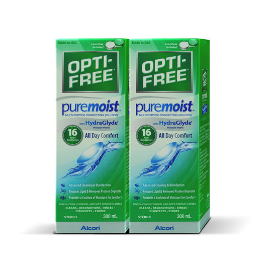 Alcon Opti-Free PureMoist Multi-Purpose Disinfecting Solution 300ml x 2pcs + Tester 1pc