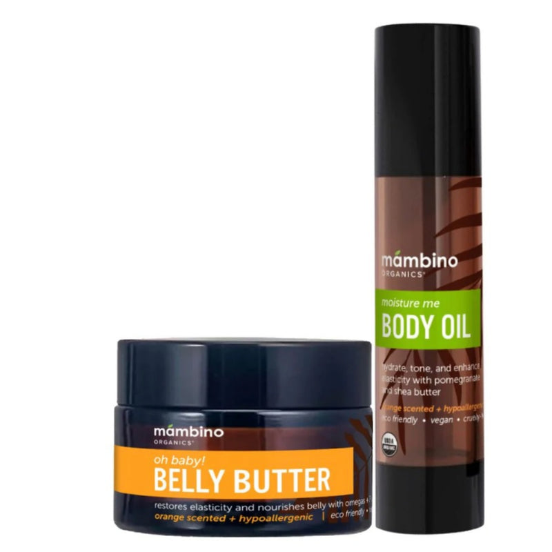 Mambino Organics Organic Anti-Stretch + Rebound Skin Duo (Body Oil 60ml + Belly Butter 70g)
