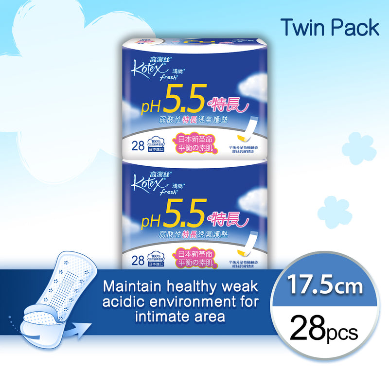 Kotex pH5.5 Panty Liner Long Twin Pack 28pcs x 2 Bags