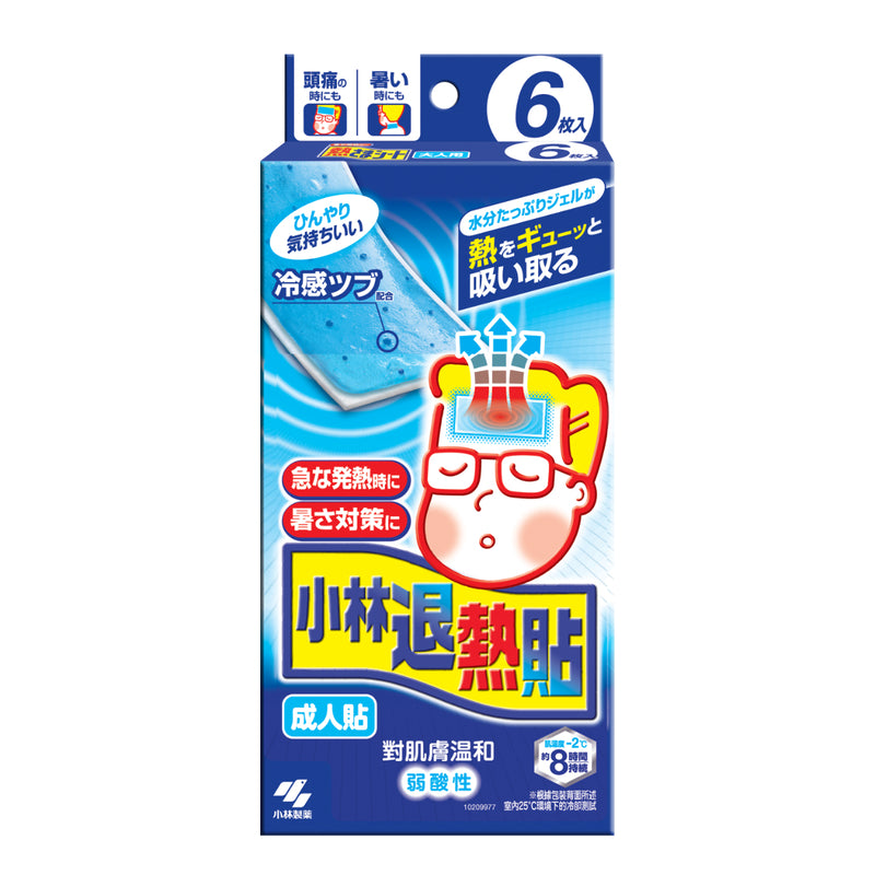 Kobayashi Netsu Cool Gel Sheet Adult 6pcs