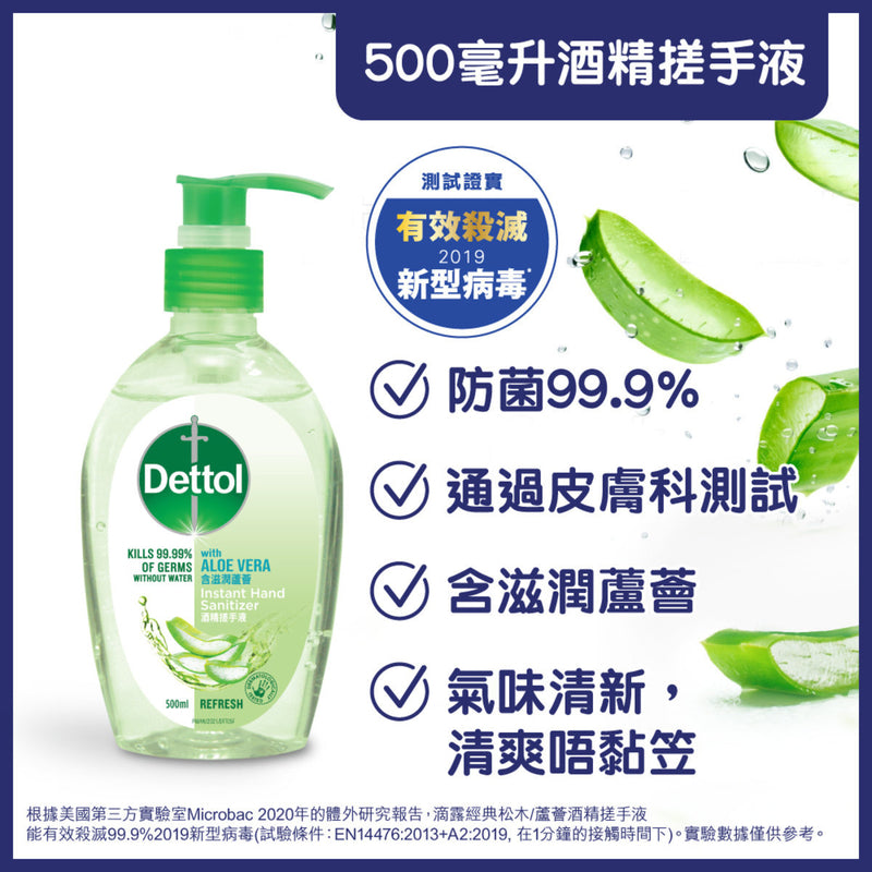 Dettol Hand Sanitizer - Aloe Vera  500ml