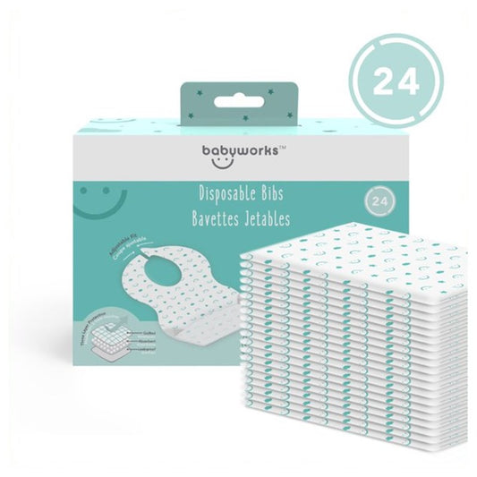 Babyworks Disposable Bibs Bavettes Jetables 24pcs
