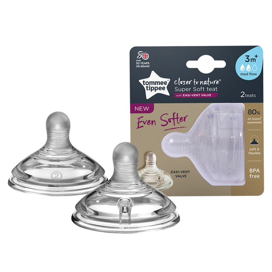 Tommee Tippee Closer to Nature Super Soft Teats 2pcs - Medium Flow