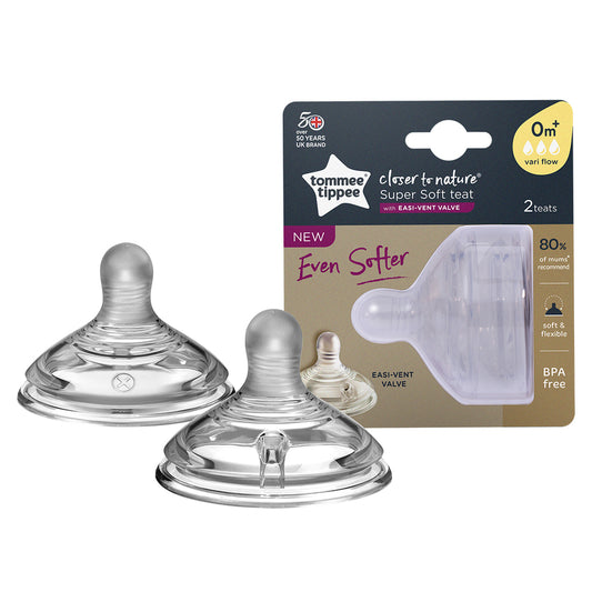 Tommee Tippee Closer to Nature Super Soft Teats 2pcs - Vari Flow