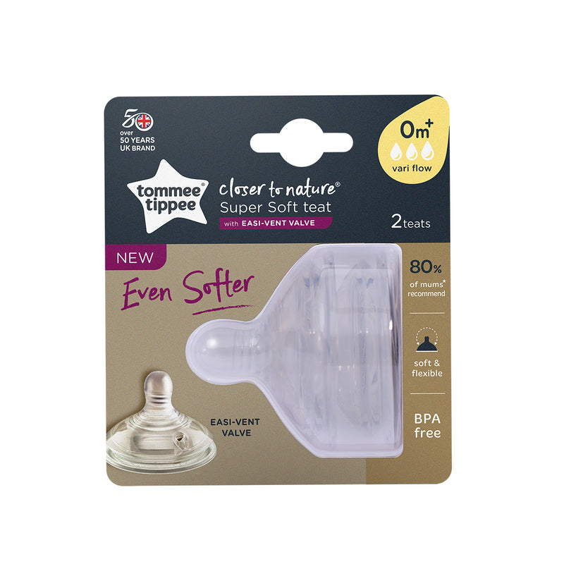Tommee Tippee Closer to Nature Super Soft Teats 2pcs - Vari Flow