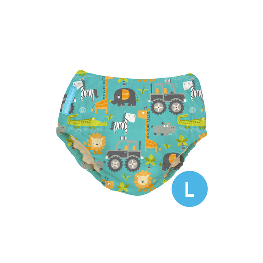 Charlie Banana 2-in-1 Swim Diaper & Training Pants w/snaps Gone Safari Large 1pc