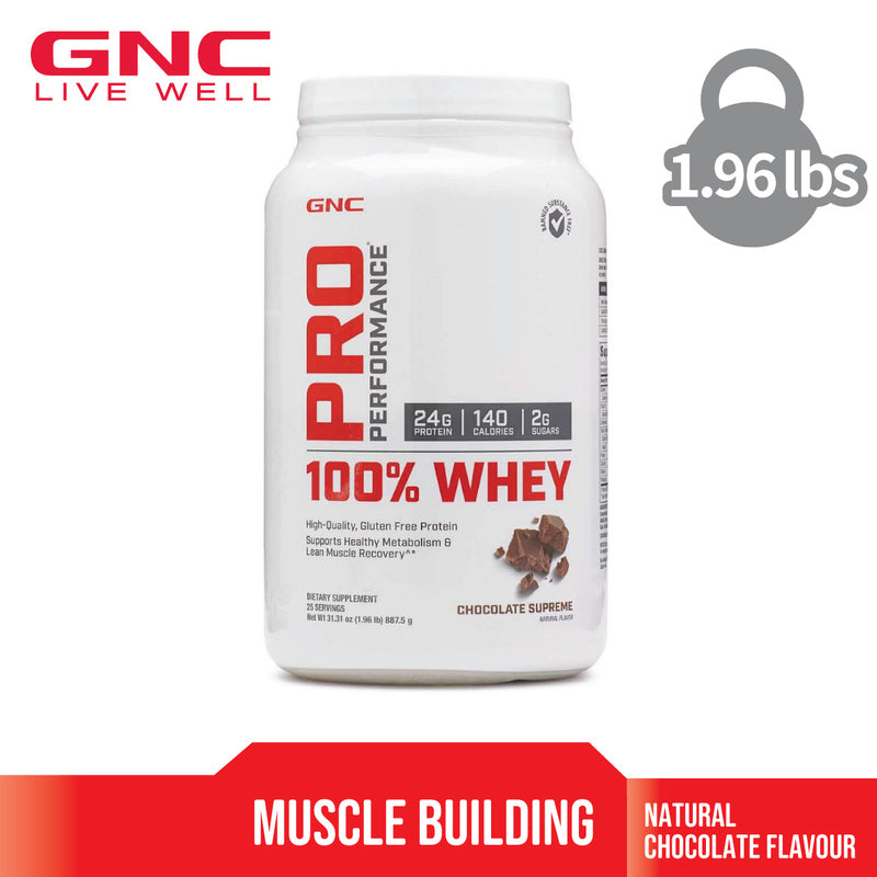 GNC Pro Performance 100% Whey Protein (Natural Chocolate) 887.5g