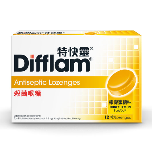 DIFFLAM ANTISEP LOZ 12S(H&L)
