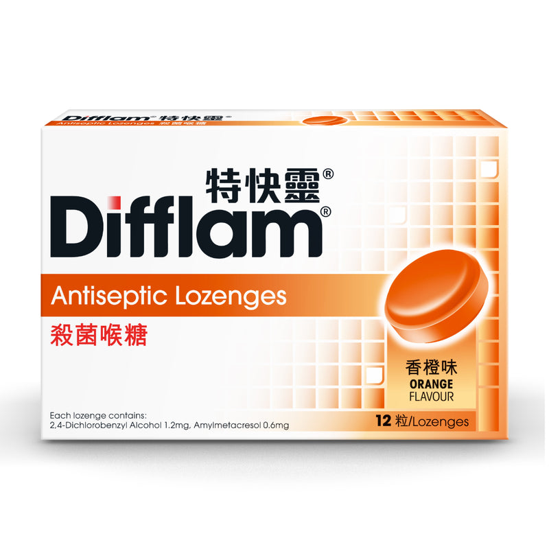 DIFFLAM ANTISEP LOZ 12S(ORG)