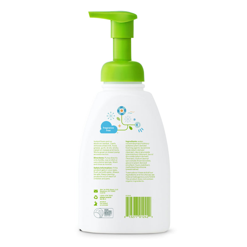 Babyganics foaming dish + bottle soap (Fragrance Free) 946ml + 473ml