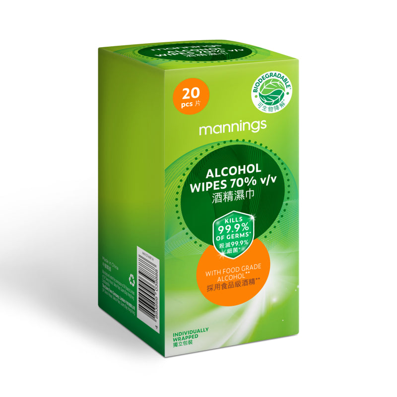 Mannings alcohol wipes 70% v/v 20pcs