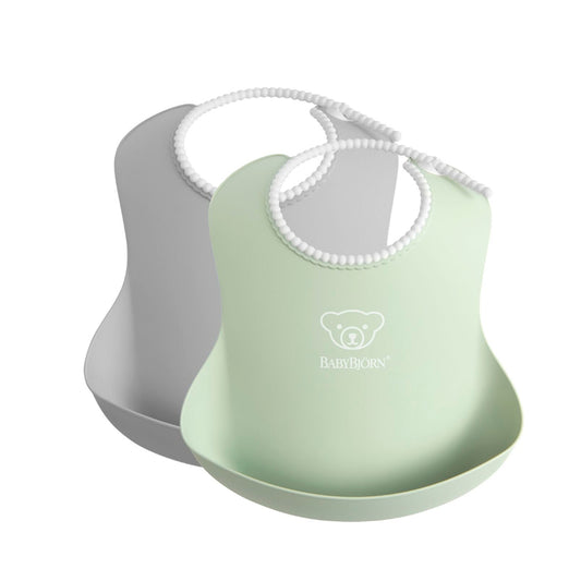 BabyBjorn Baby Bib (Grey/Powder Green) 2pcs