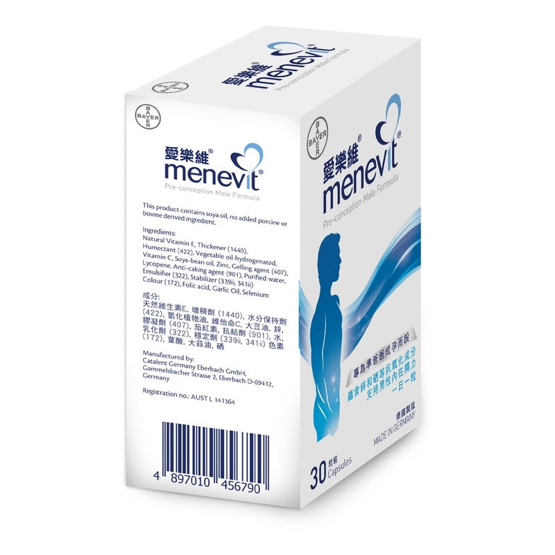 Elevit Menevit Pre-conception Male Formula 30pcs