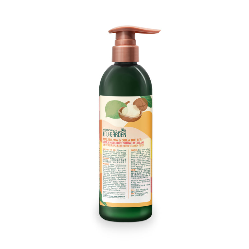 Mannings Eco-Garden Macadamia & Shea Butter Ultra Moisture Shower Cream 500ml