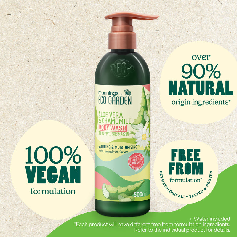 Mannings Eco-Garden Aloe Vera & Chamomile  Soothing & Moisturising Body Wash 500ml