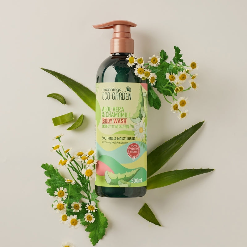 Mannings Eco-Garden Aloe Vera & Chamomile  Soothing & Moisturising Body Wash 500ml