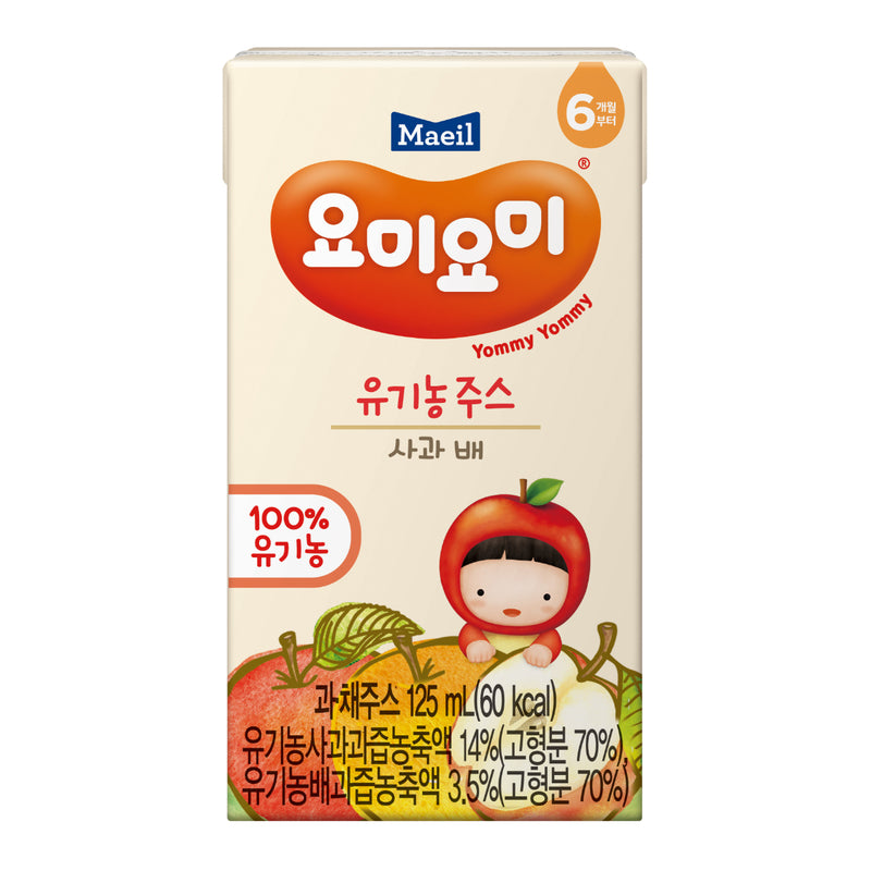 Maeil Organic Juice (Apple & Pear) 125ml x 4pcs