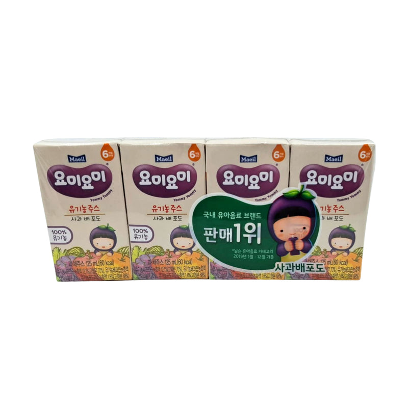 Maeil Organic Juice (Apple, Pear & Grape) 125ml x 4pcs