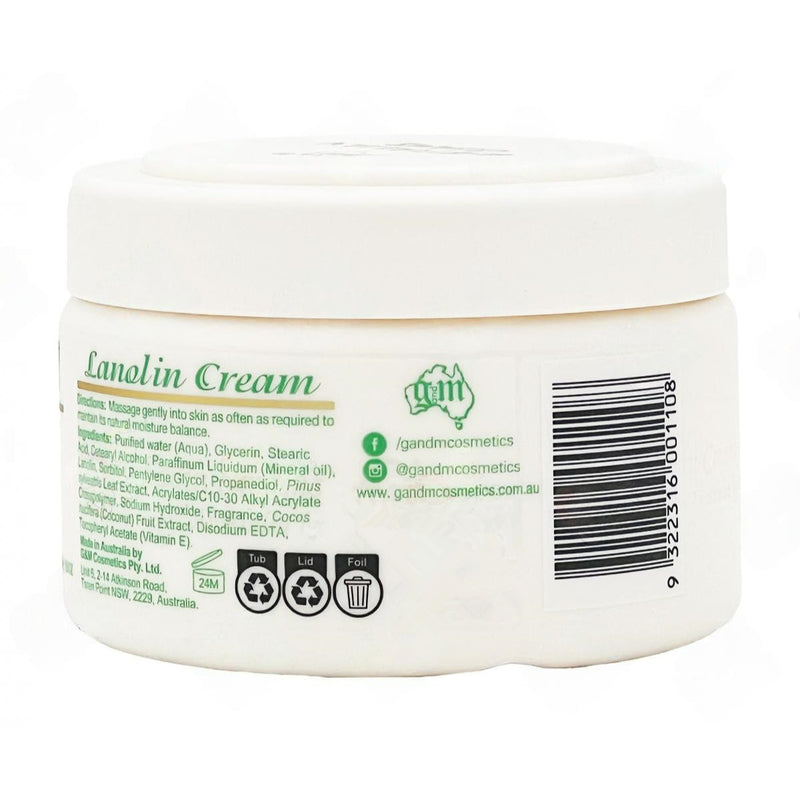 G&M Australian Lanolin Oil Moisturising Cream with Vitamin E 250g