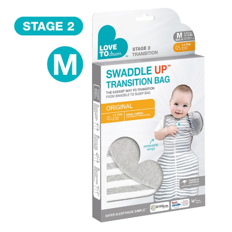 Love To Dream Swaddle Up Transition Bag (Stage 2) Grey M Size 1pc