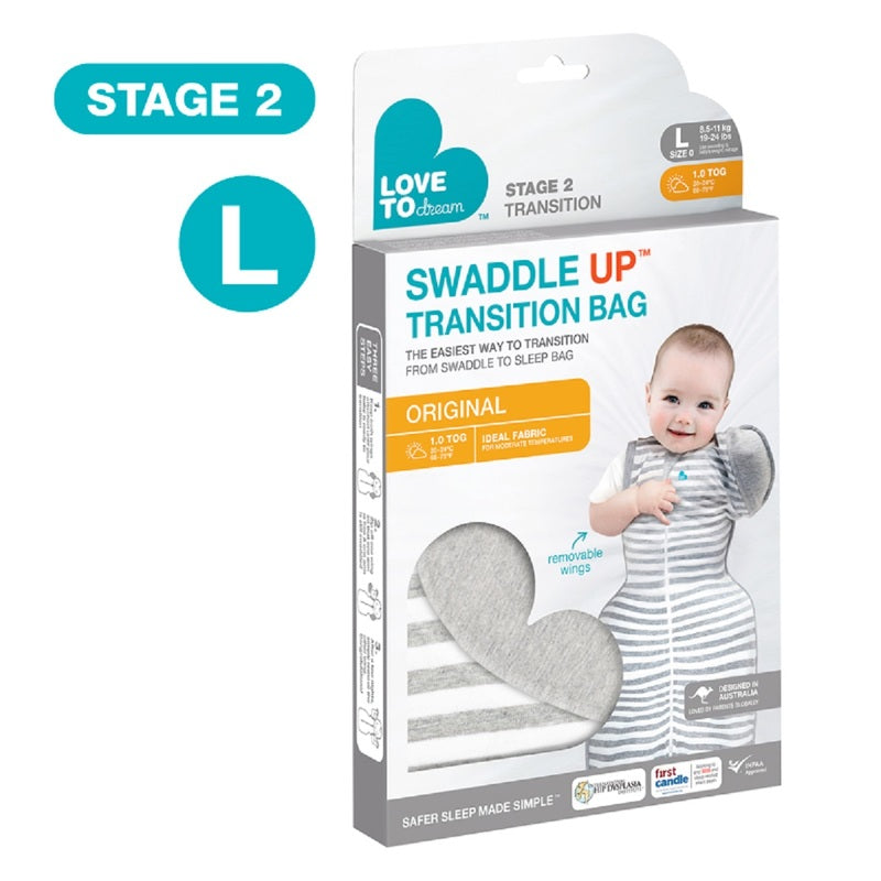 Love To Dream Swaddle Up Transition Bag (Stage 2) Grey L Size 1pc
