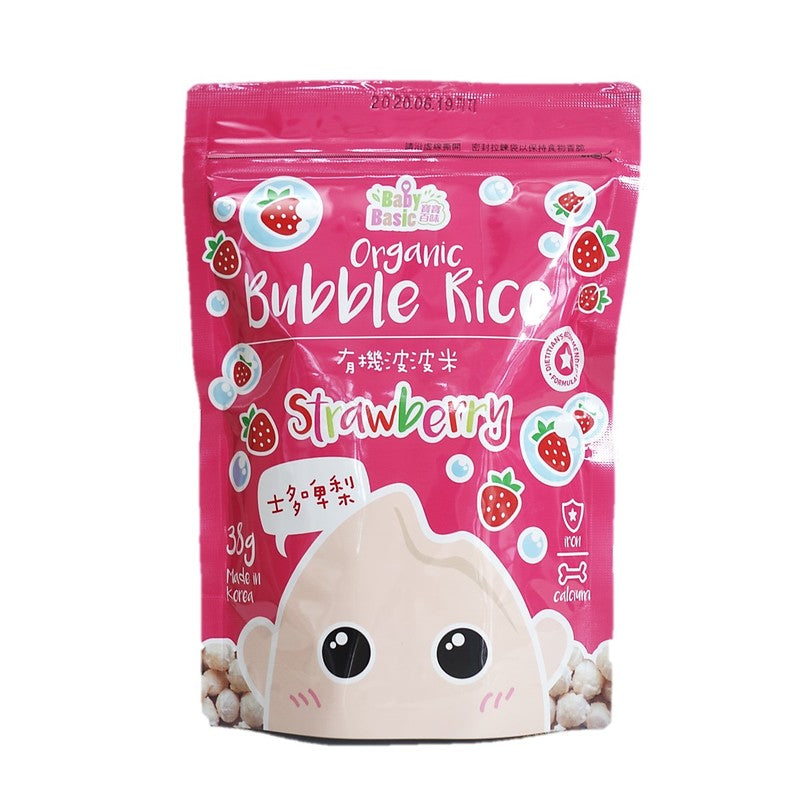 Baby Basic Organic Bubble Rice Strawberry 38g