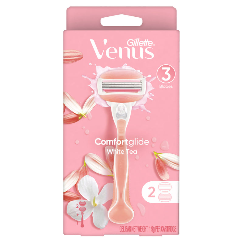 Gillette Venus ComfortGlide White Tea Women's Razor 1pc + Blades 2pcs