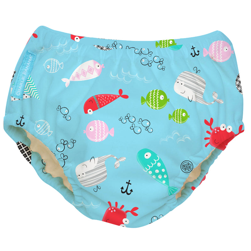 Charlie Banana 2-in-1 Swim Diaper & Training Pants Florida Blue Medium 1pc